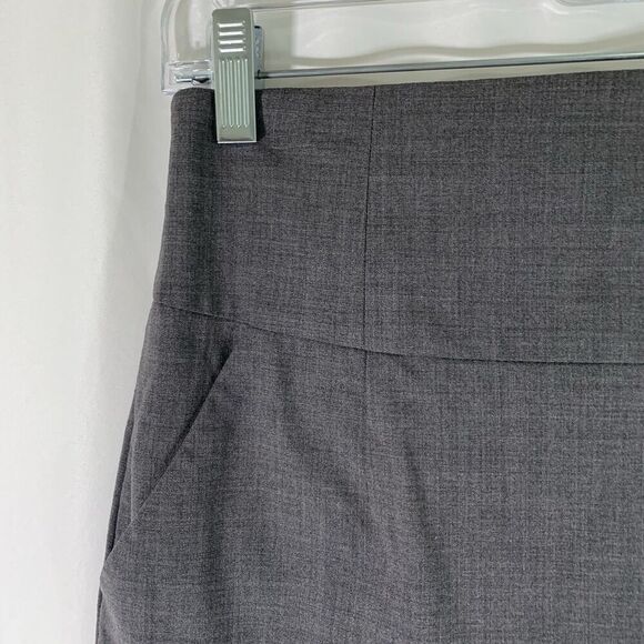 Banana Republic Wool Skirt Women's 2 Grey Stretch Zip Back Lined Knee Length - Picture 4 of 9
